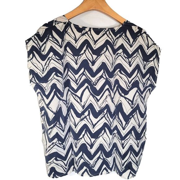 Women's 100% Silk Size XL Short Sleeve Top Shirt SDK374 - Picture 2 of 3